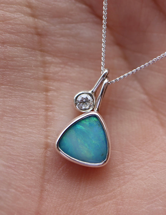 Ocean Prism Pendant Silver Necklace