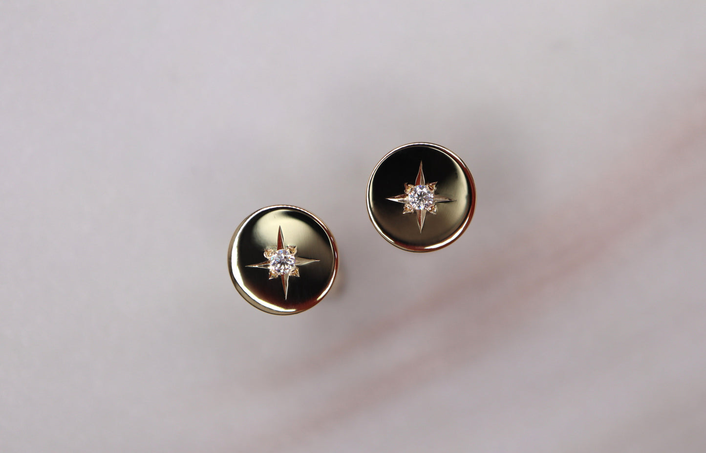 Diamond Solid Gold Star Studs (high-shine)