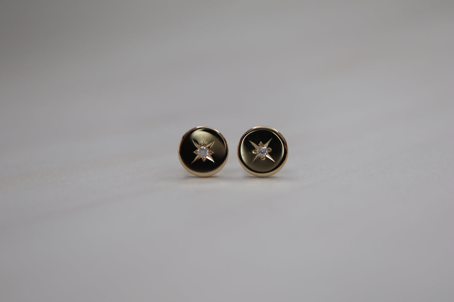 Diamond Solid Gold Star Studs (high-shine)