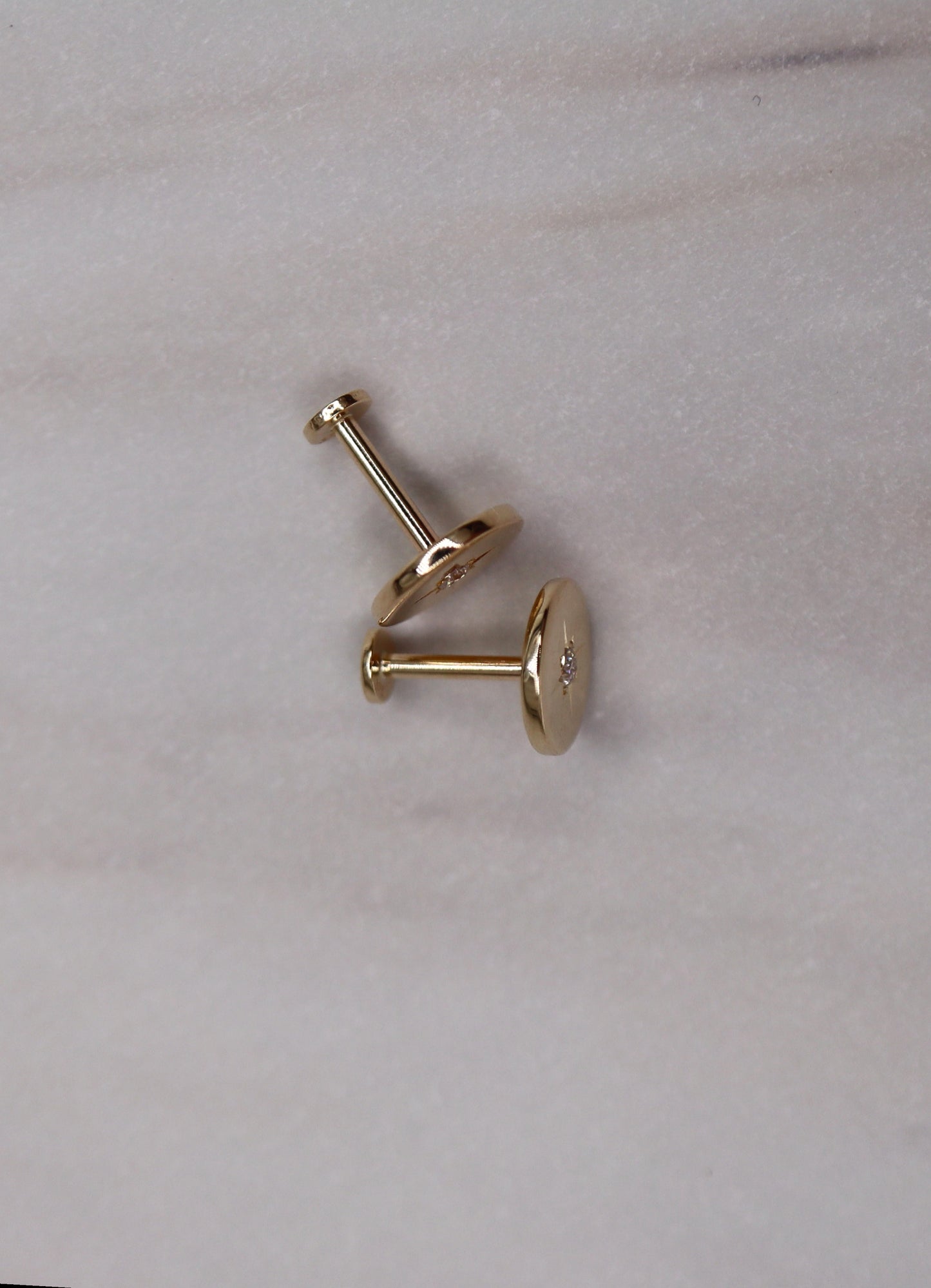 Diamond Solid Gold Star Studs (high-shine)