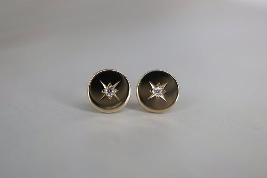 Diamond Solid Gold Star Studs (high-shine)