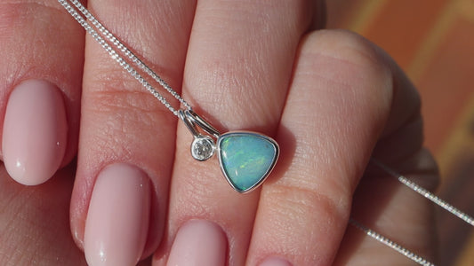 Ocean Prism Pendant Silver Necklace